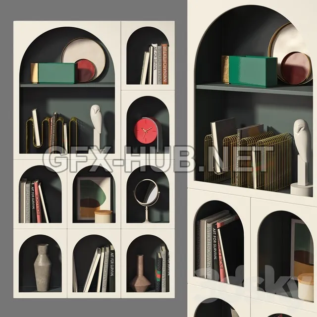 FURNITURE 3D MODELS – Bookcase Bonaldo set 02