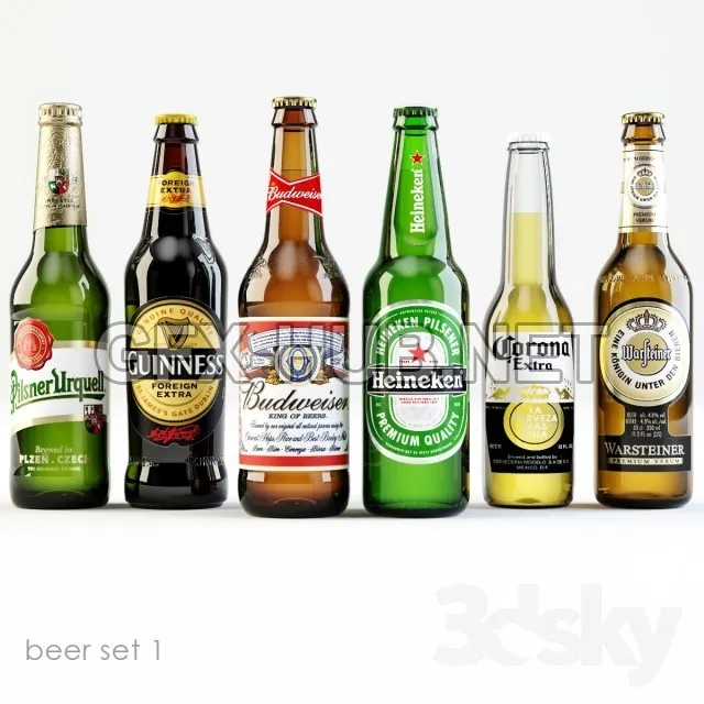 FURNITURE 3D MODELS – Bottles of beer 1