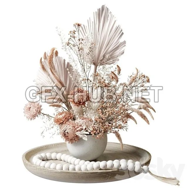FURNITURE 3D MODELS – Bouquet of dried flowers with chrysanthemums 34
