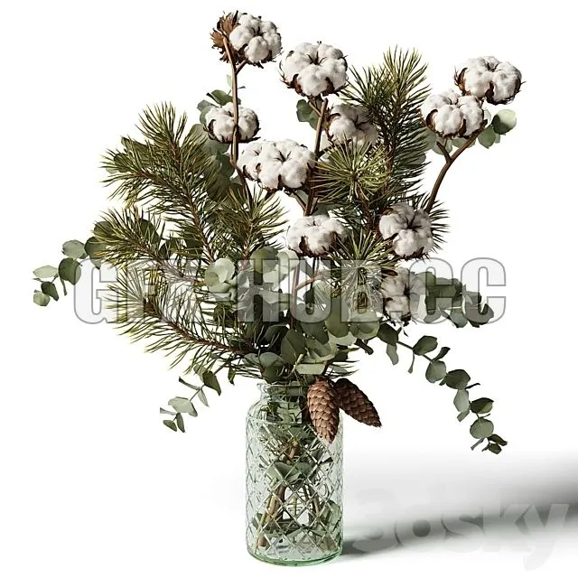 FURNITURE 3D MODELS – Bouquet of Eucalyptus 1