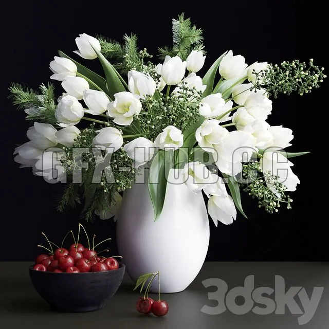 FURNITURE 3D MODELS – Bouquet of Flowers in a Vase 25