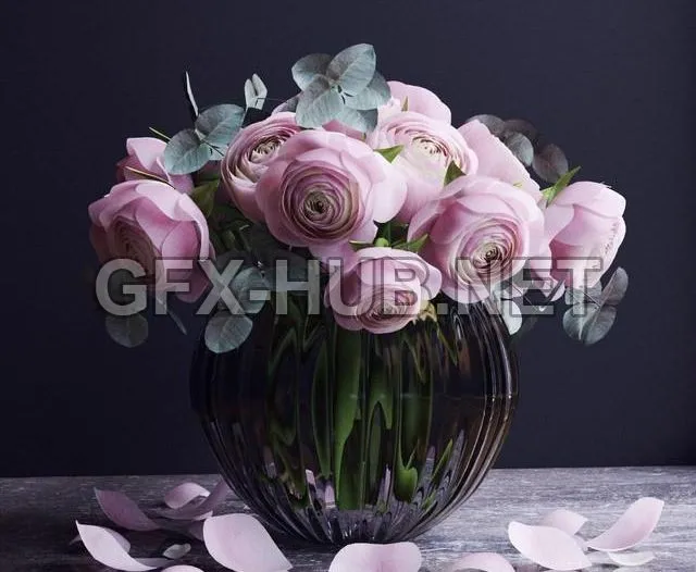 FURNITURE 3D MODELS – Bouquet of flowers in a vase 7