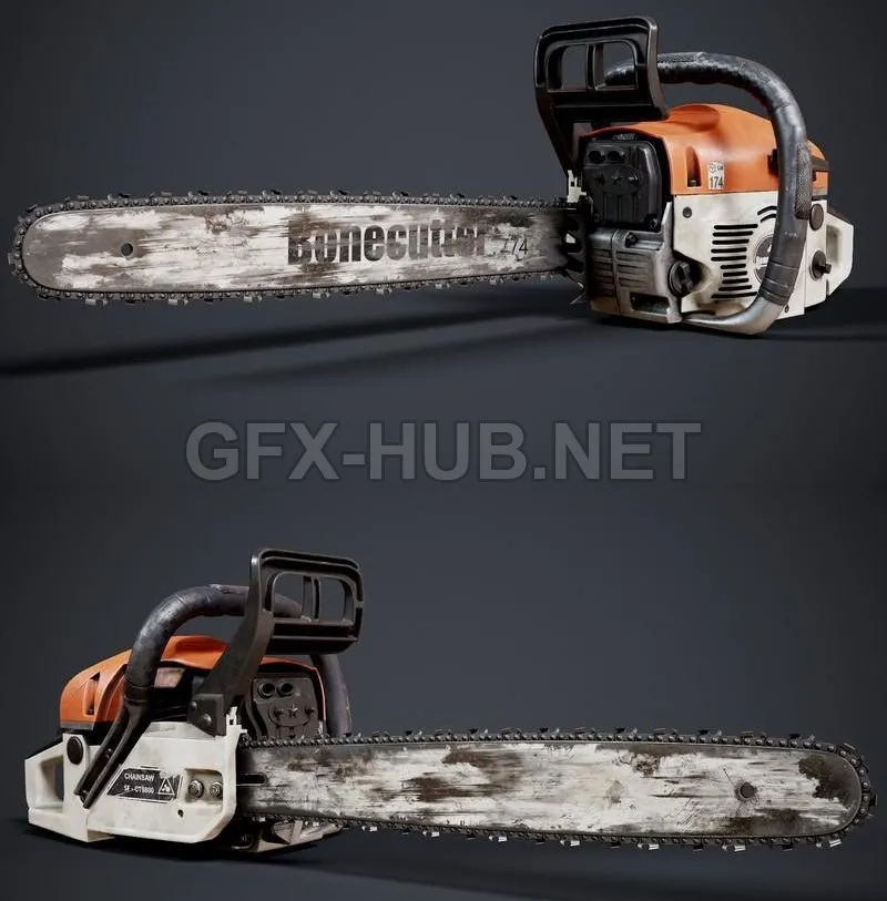 PBR Game 3D Model – Chainsaw