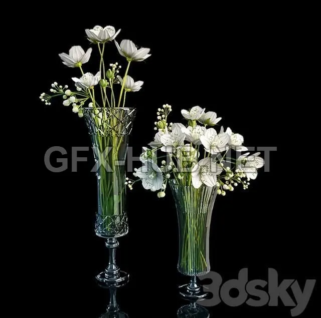 FURNITURE 3D MODELS – Bouquet of white flowers