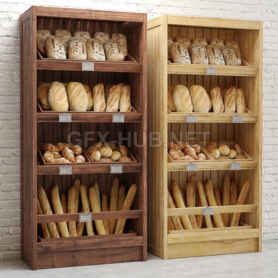 FURNITURE 3D MODELS – Bread Shelves