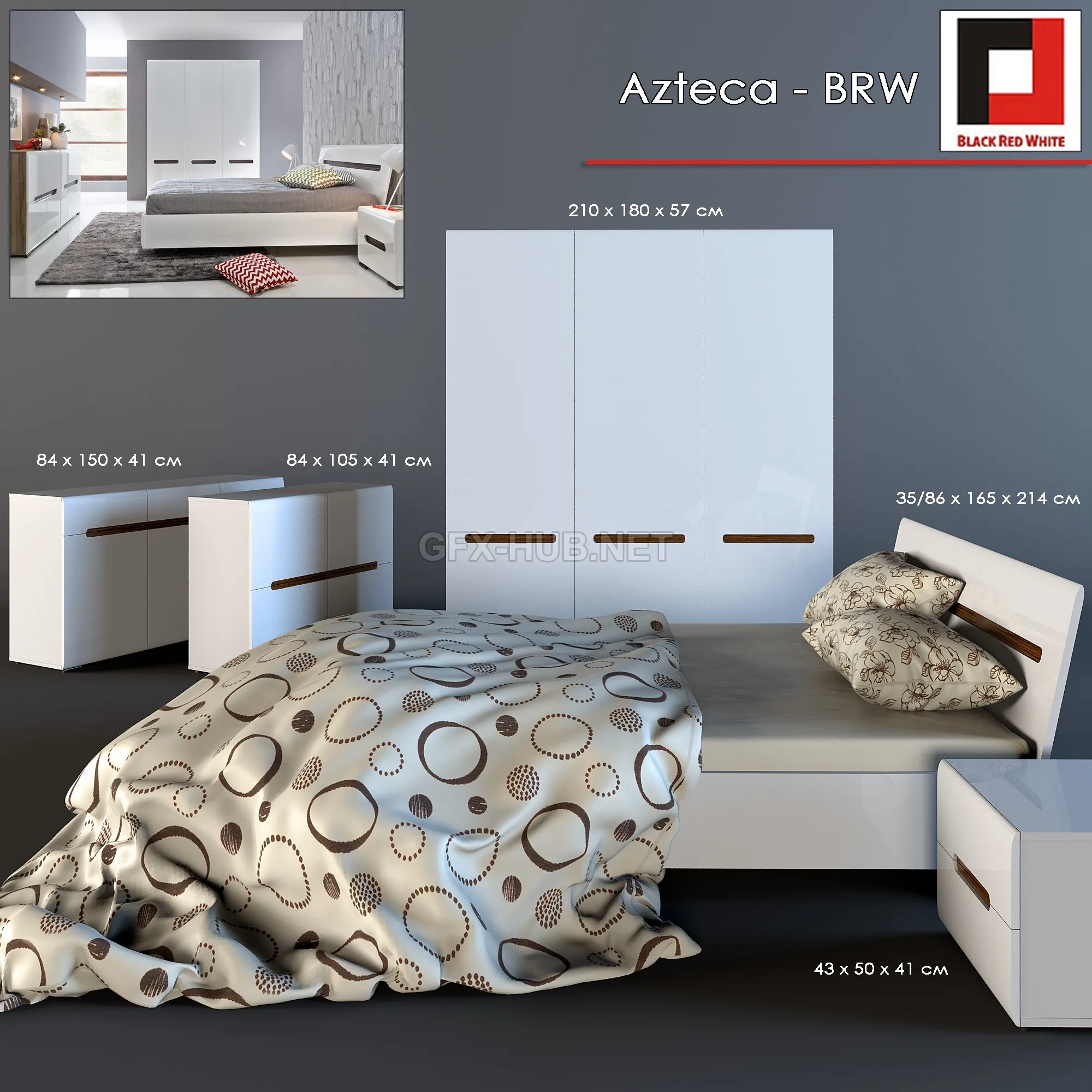 FURNITURE 3D MODELS – BRW-AZTECA bedroom