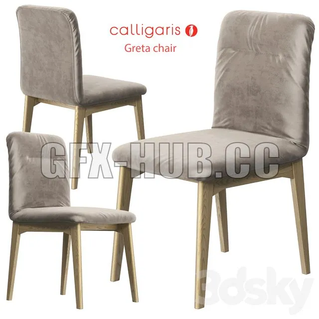 FURNITURE 3D MODELS – Calligaris Greta wood chair