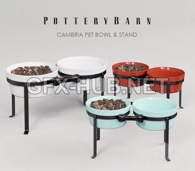 FURNITURE 3D MODELS – Cambria Pet Bowl & Stand