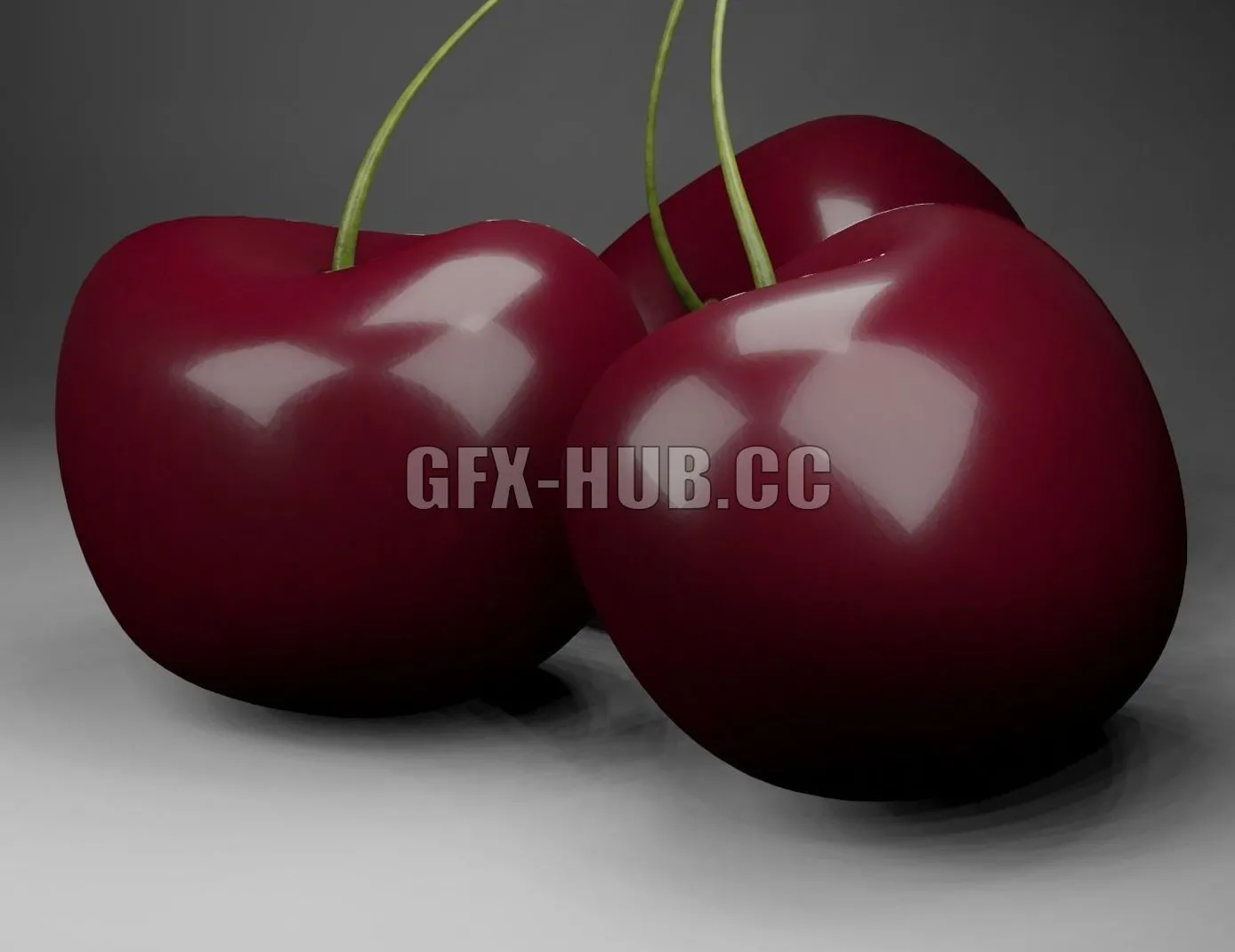 PBR Game 3D Model – Cherries low-poly