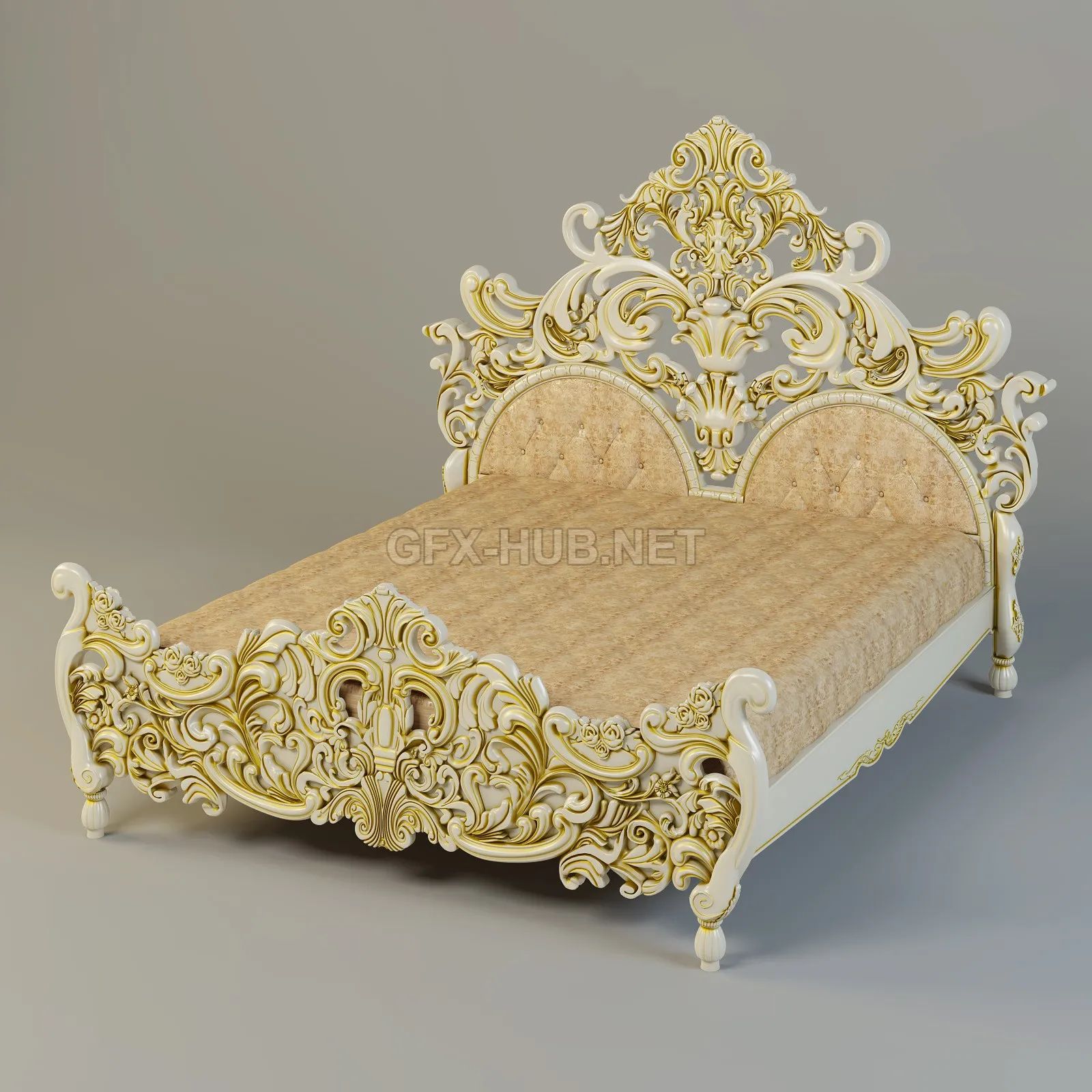 FURNITURE 3D MODELS – Carved bed