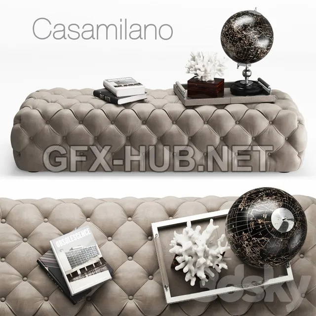 FURNITURE 3D MODELS – Casamilano Hyatt Ottoman 160