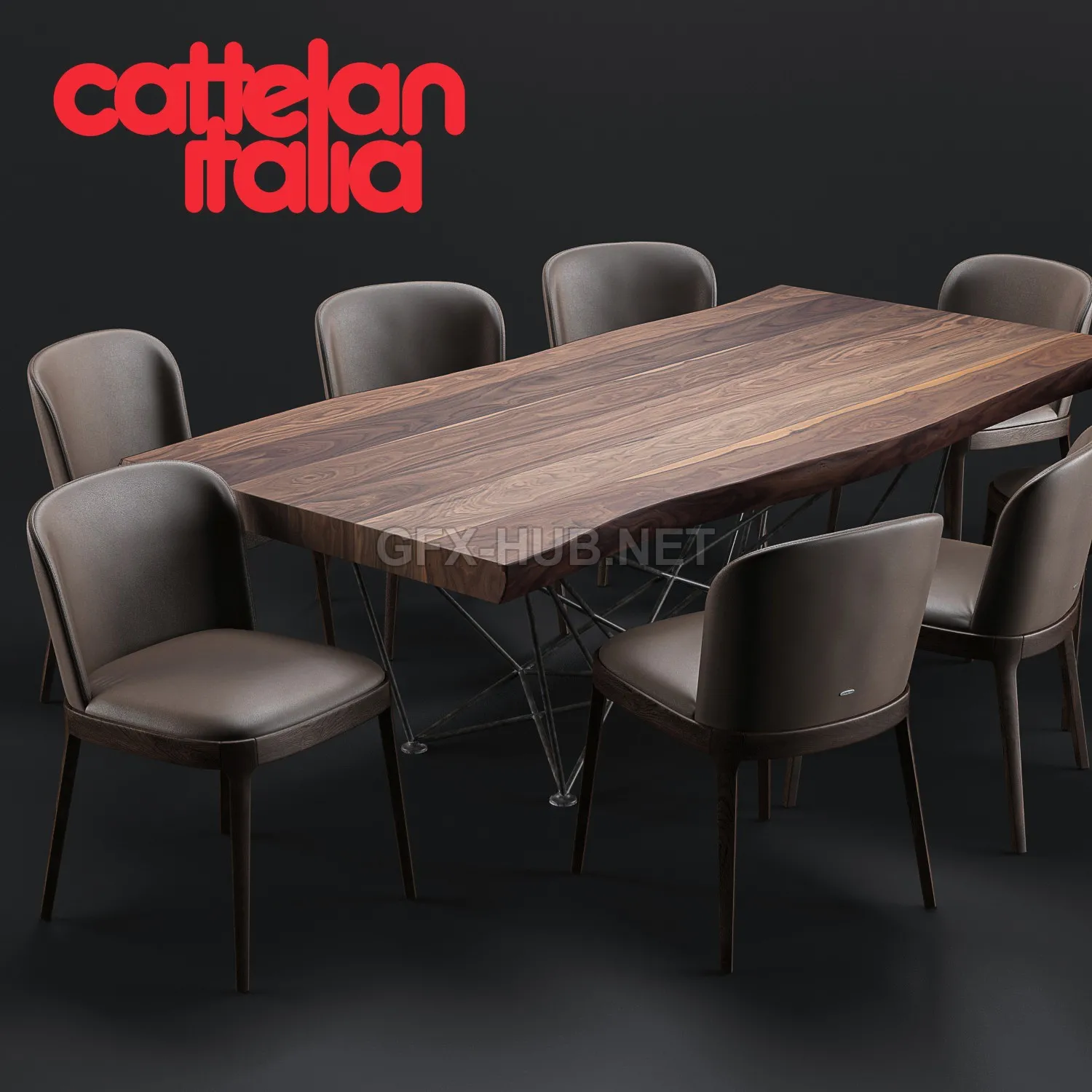 FURNITURE 3D MODELS – Cattelan Italia Gordon Deep Wood Magda Chair