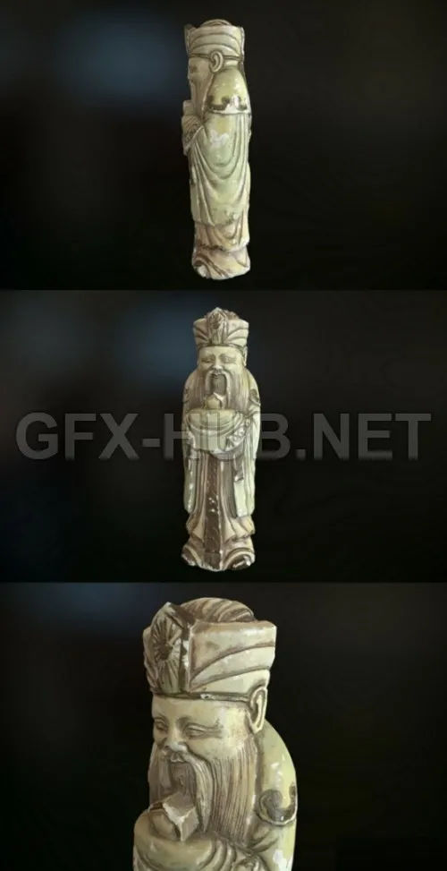 PBR Game 3D Model – Chinese Statue 01 PBR