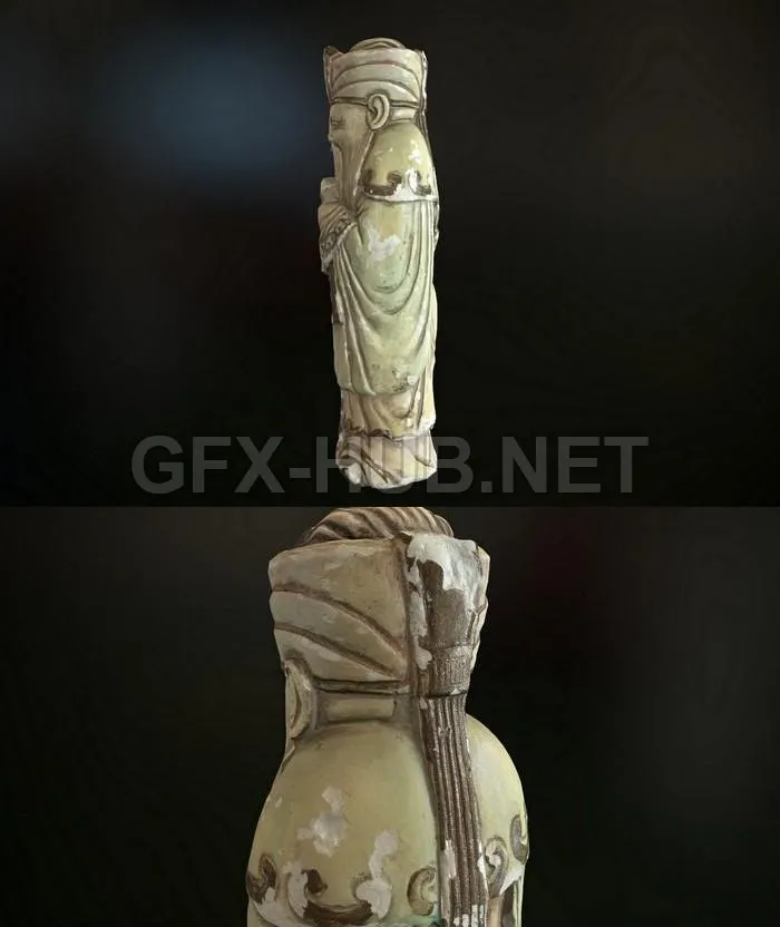 PBR Game 3D Model – Chinese Statue 01