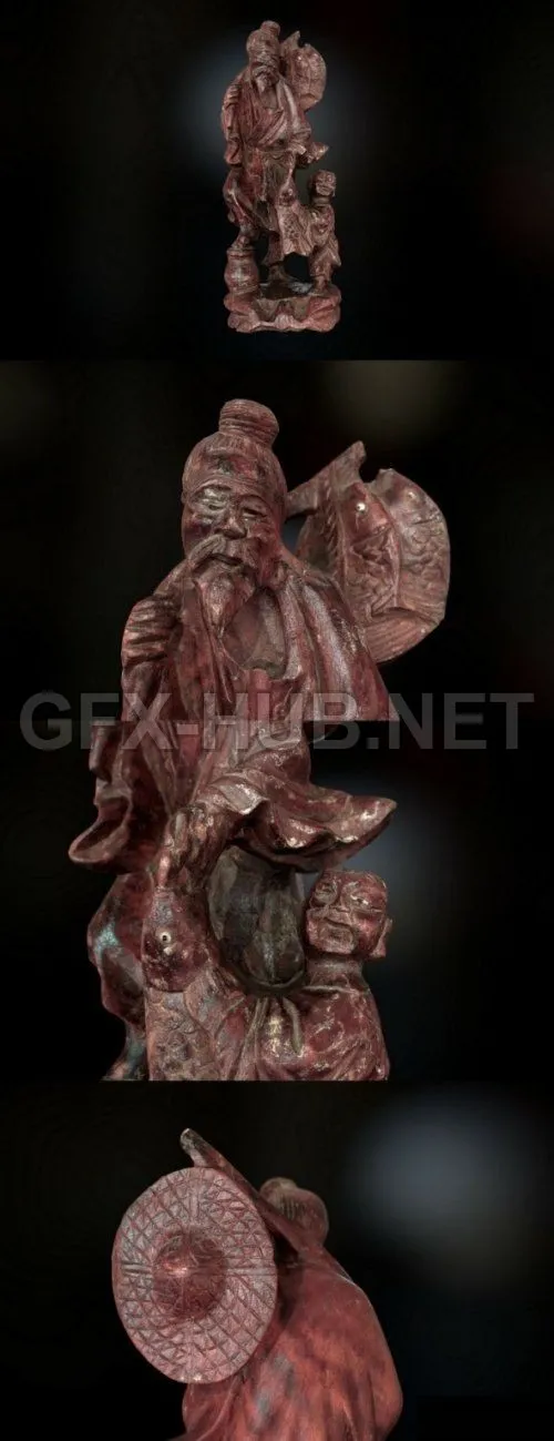 PBR Game 3D Model – Chinese Statue 02 PBR