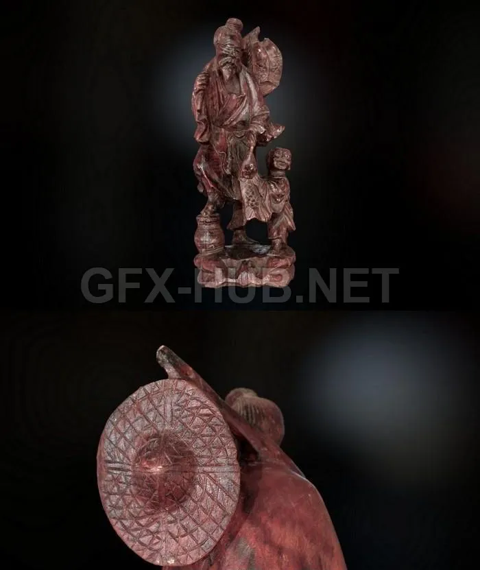 PBR Game 3D Model – Chinese Statue 02