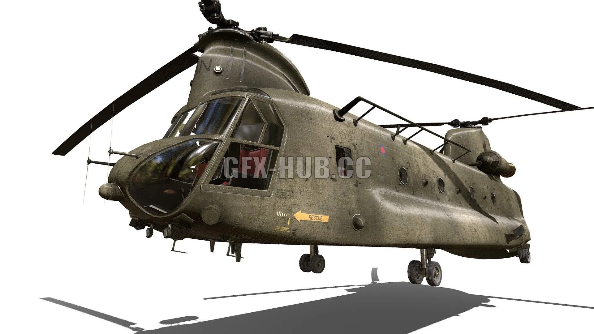 PBR Game 3D Model – Chinook – Boeing CH-47