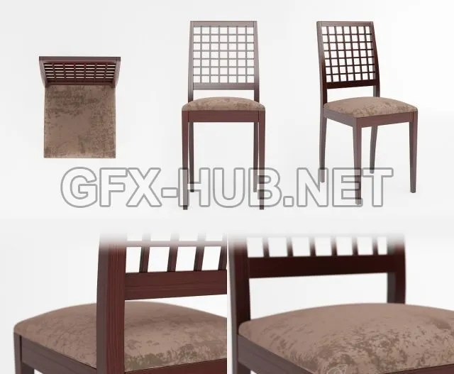 FURNITURE 3D MODELS – Chair with wooden back