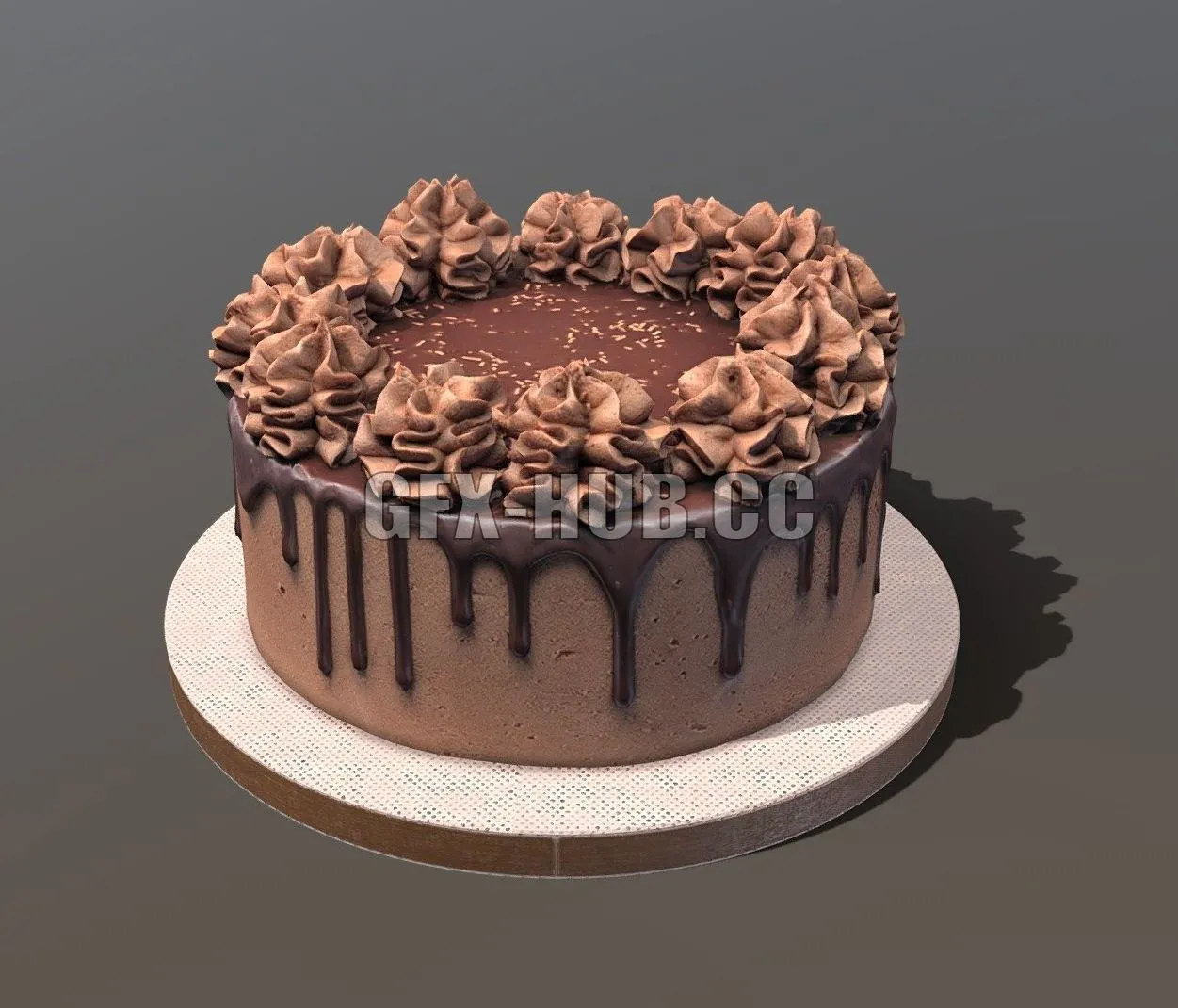 PBR Game 3D Model – Chocolate Gateau