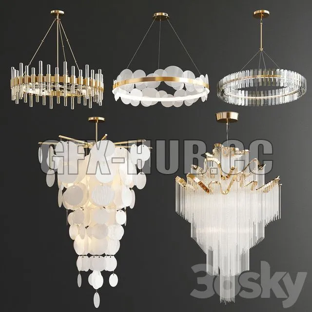 FURNITURE 3D MODELS – Chandelier Collection 5 Type