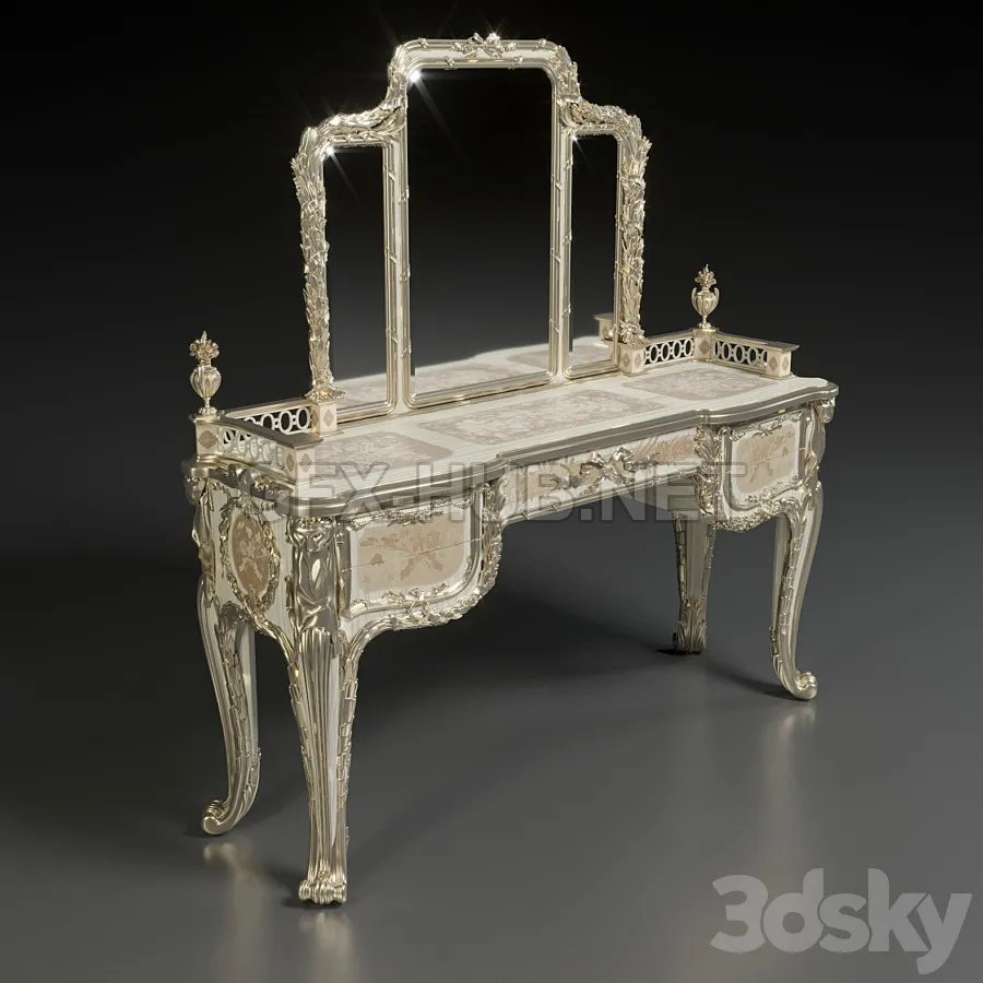FURNITURE 3D MODELS – Chest of drawers Louis XV v1.0