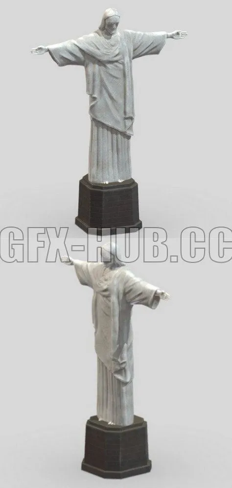 PBR Game 3D Model – Christ The Redeemer Statue