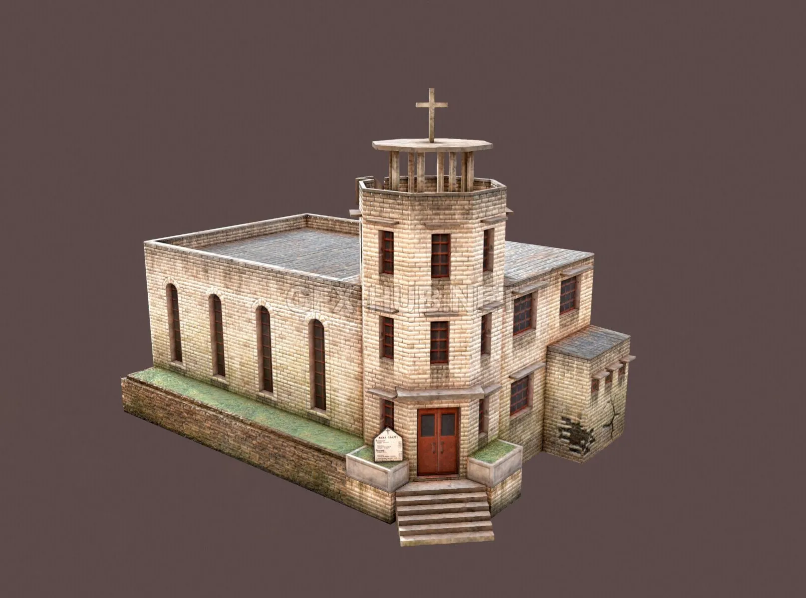 PBR Game 3D Model – Christian Church
