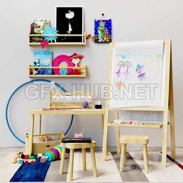 FURNITURE 3D MODELS – Children’s decor easel Ikea