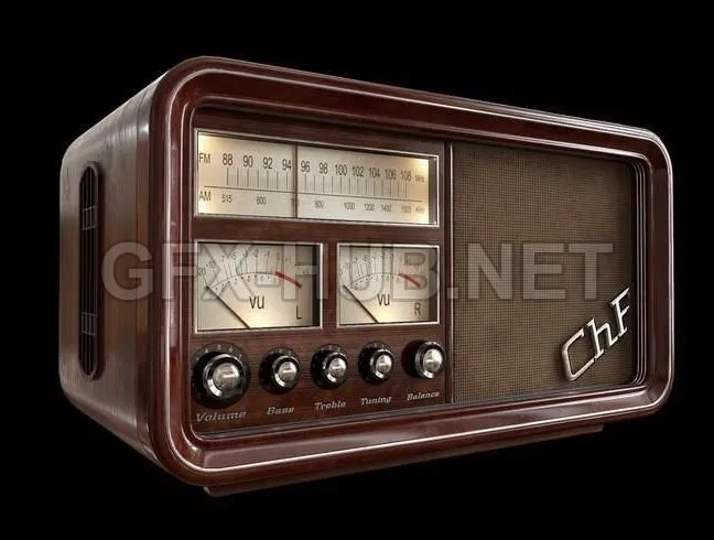 PBR Game 3D Model – Christian Ferrari Vintage Radio