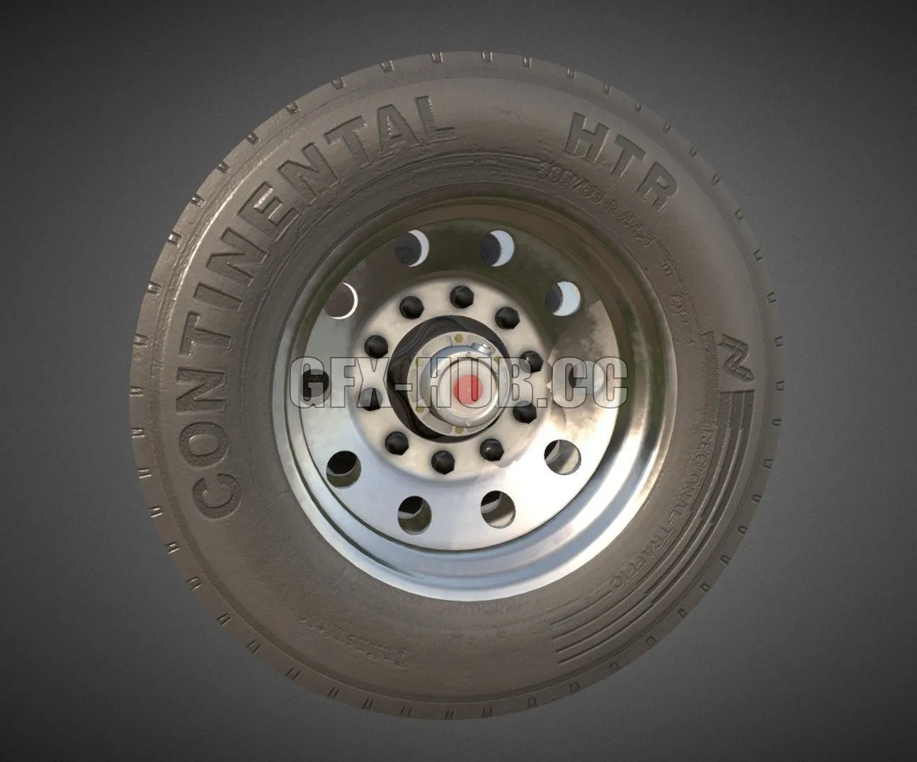 PBR Game 3D Model – Chrome Trailer Wheel WSHC