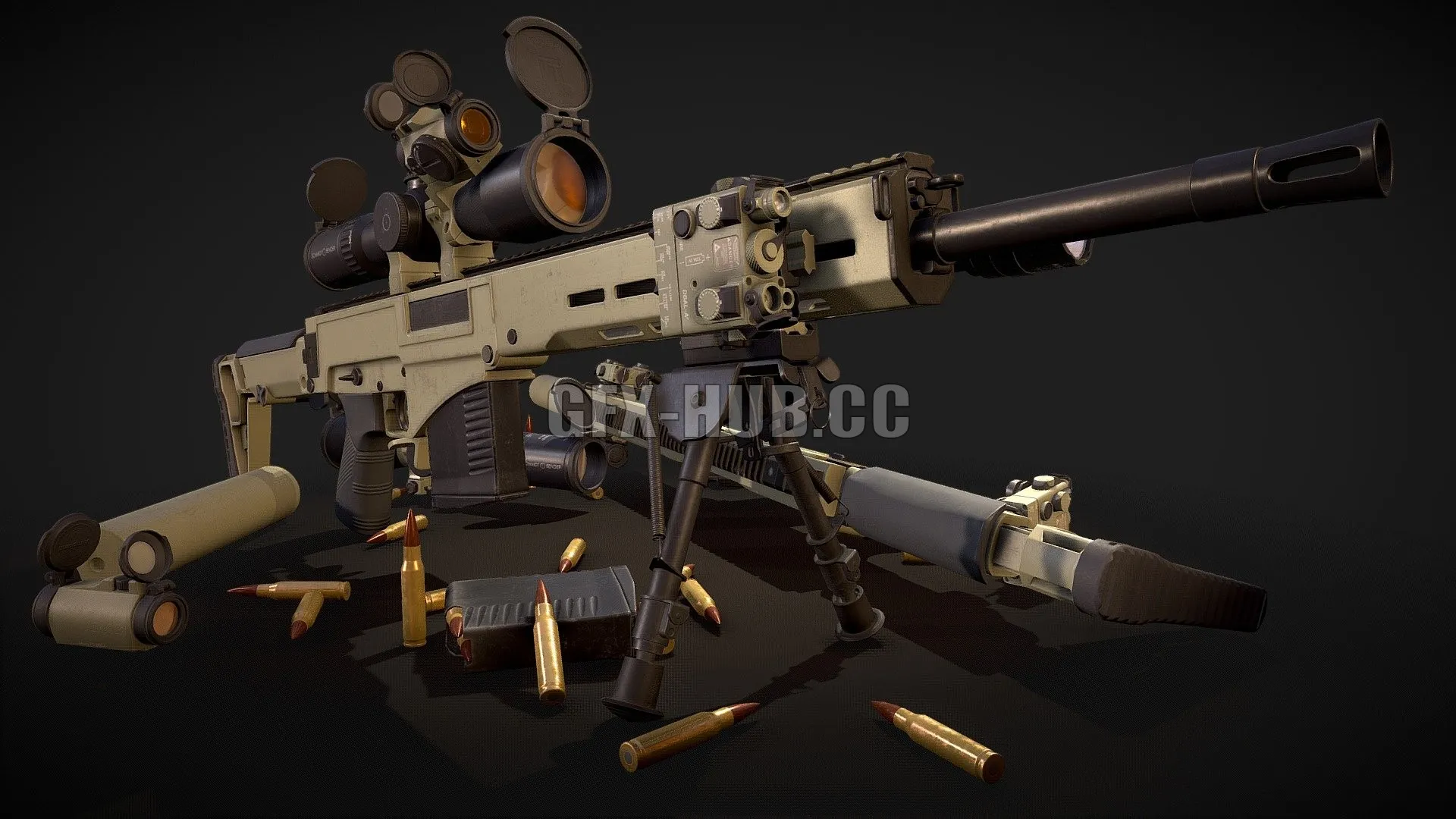 PBR Game 3D Model – Chukavin SVC-h semi-automatic sniper