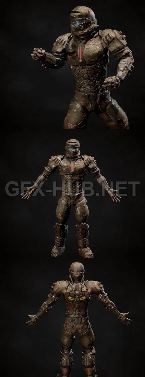 PBR Game 3D Model – Cinder suit