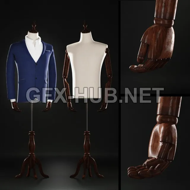 FURNITURE 3D MODELS – Classic mannequin with jacket and shirt