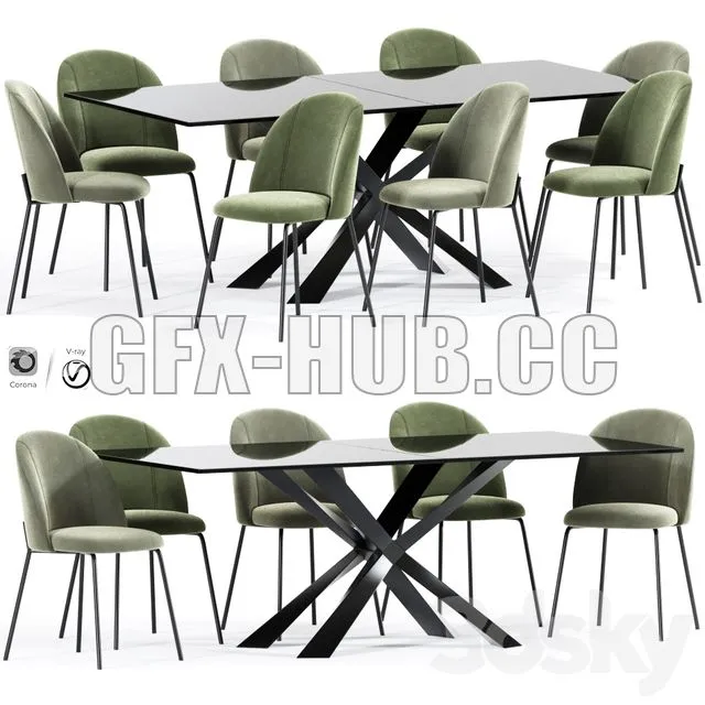 FURNITURE 3D MODELS – Cloyd Dining Table Chair Collection