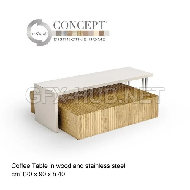 FURNITURE 3D MODELS – Coffee table Bonseki bidge Caroti Concept