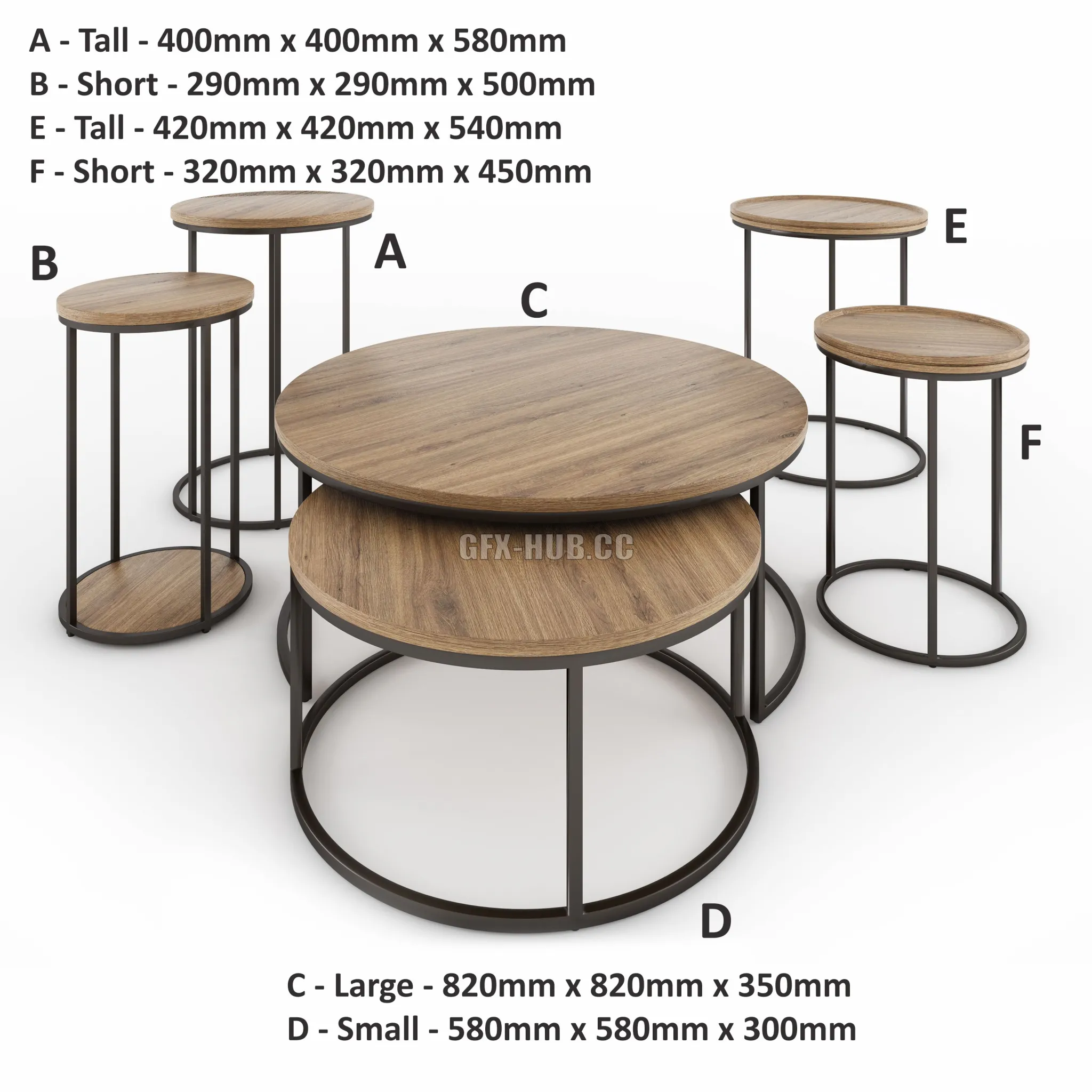 FURNITURE 3D MODELS – Coffee Table Industrial Style