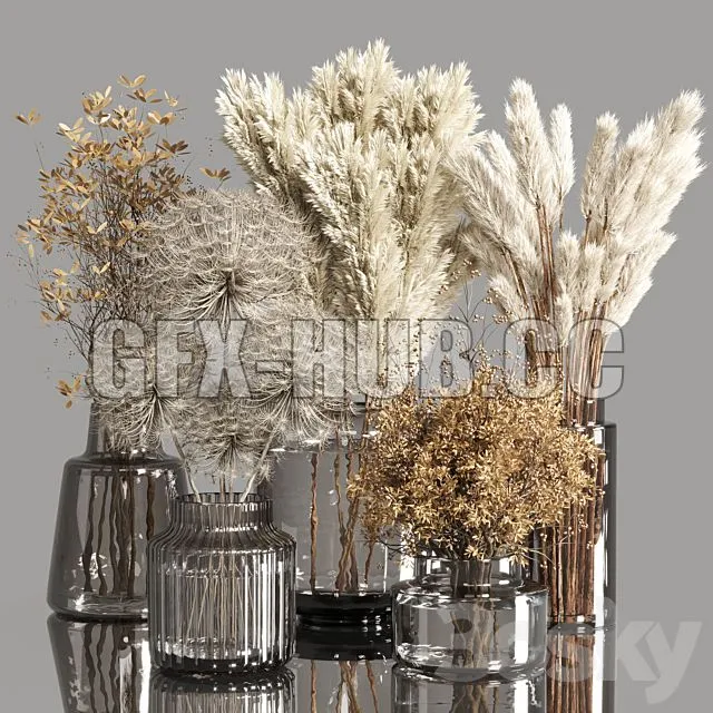 FURNITURE 3D MODELS – Collection Dry Plants Bouquet Indoor 02