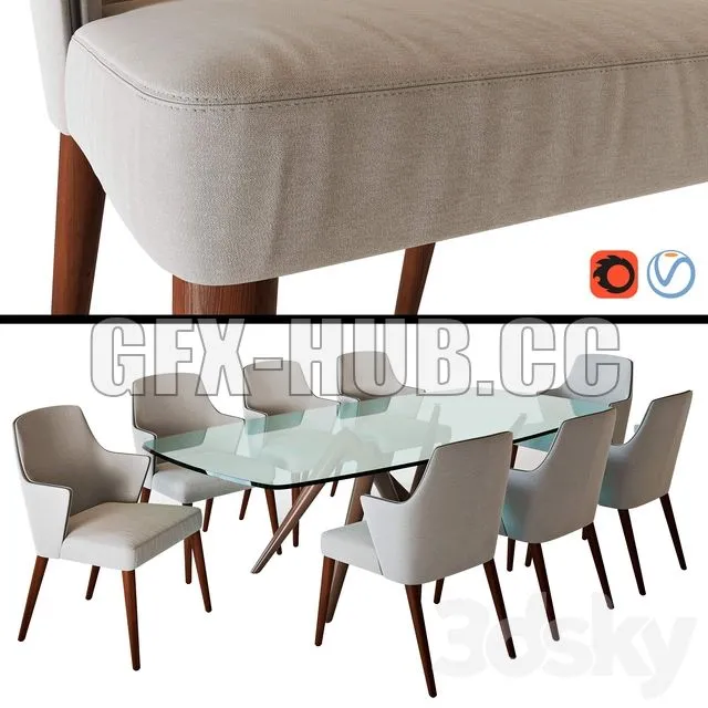 FURNITURE 3D MODELS – Compar Chair Jolly and Table Esse
