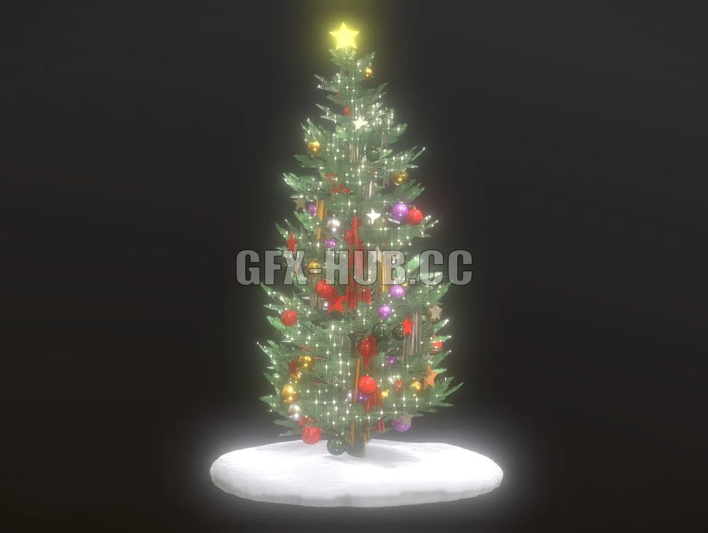 PBR Game 3D Model – City Christmas Tree