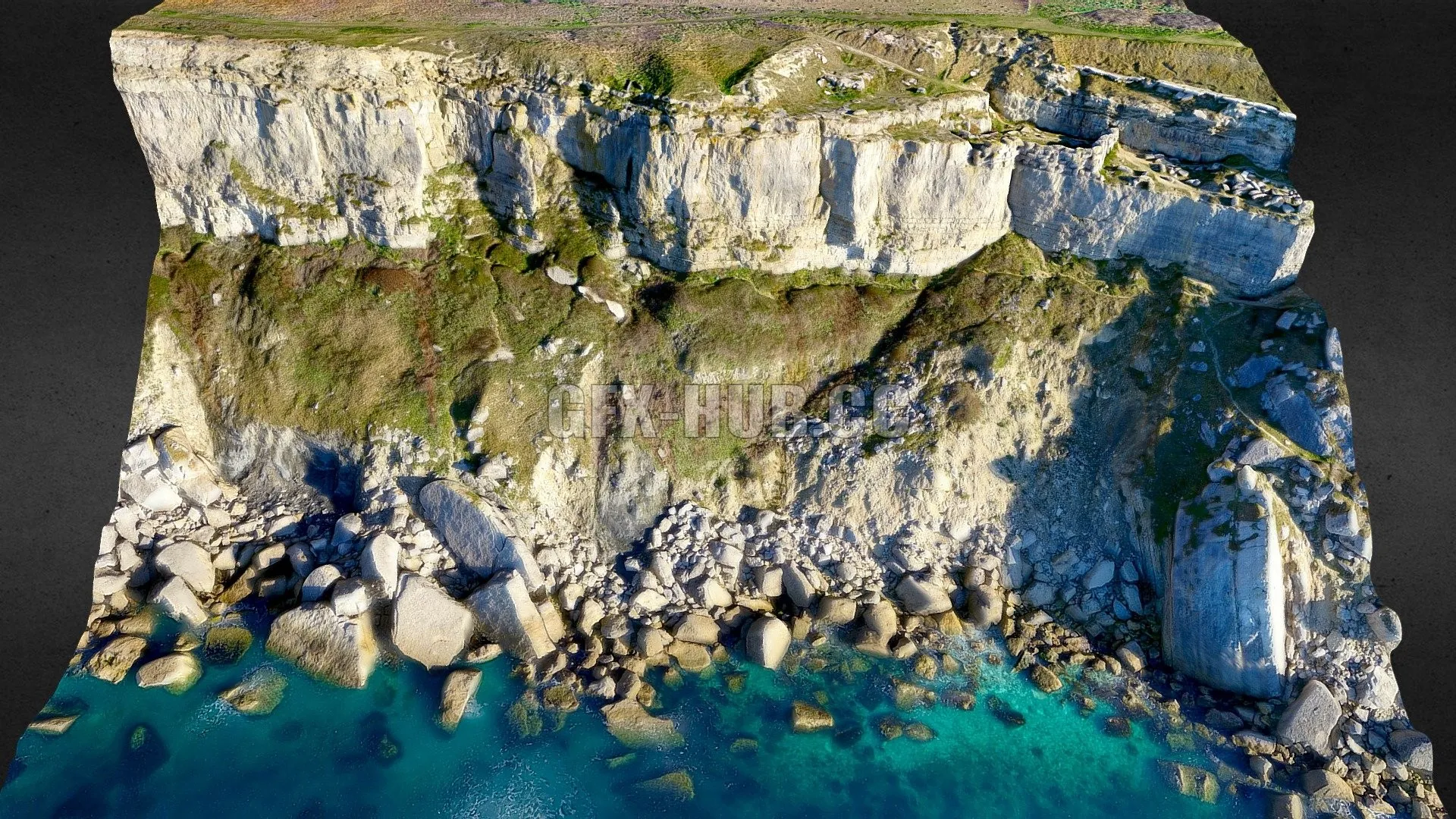 PBR Game 3D Model – Cliff Face, Isle of Portland