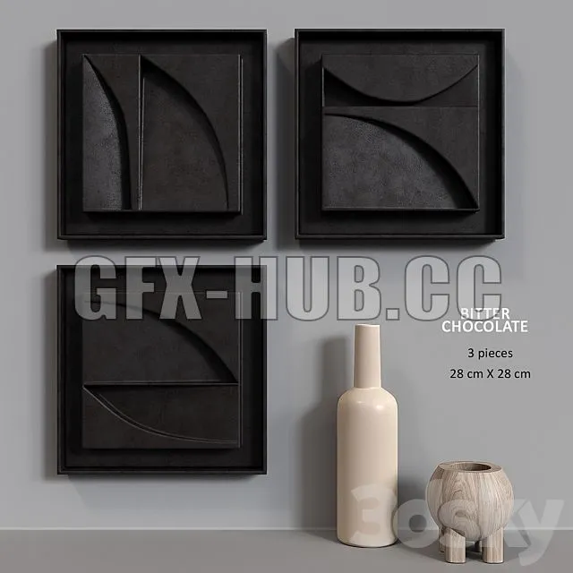 FURNITURE 3D MODELS – Decorative Set BITTER CHOCOLATE