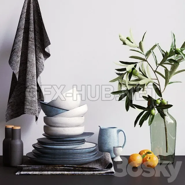 FURNITURE 3D MODELS – Decorative set for the kitchen, Вroste copenhagen