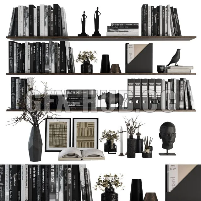 FURNITURE 3D MODELS – Decorative Set on Shelves and Decor Objects