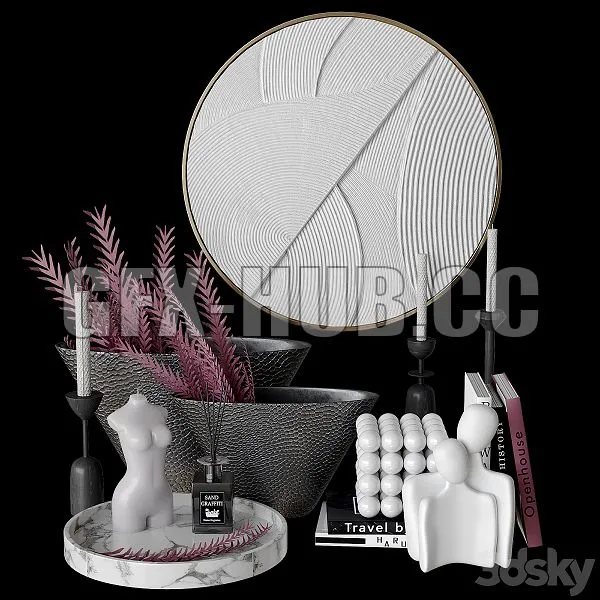 FURNITURE 3D MODELS – Decorative Set with Bas Relief