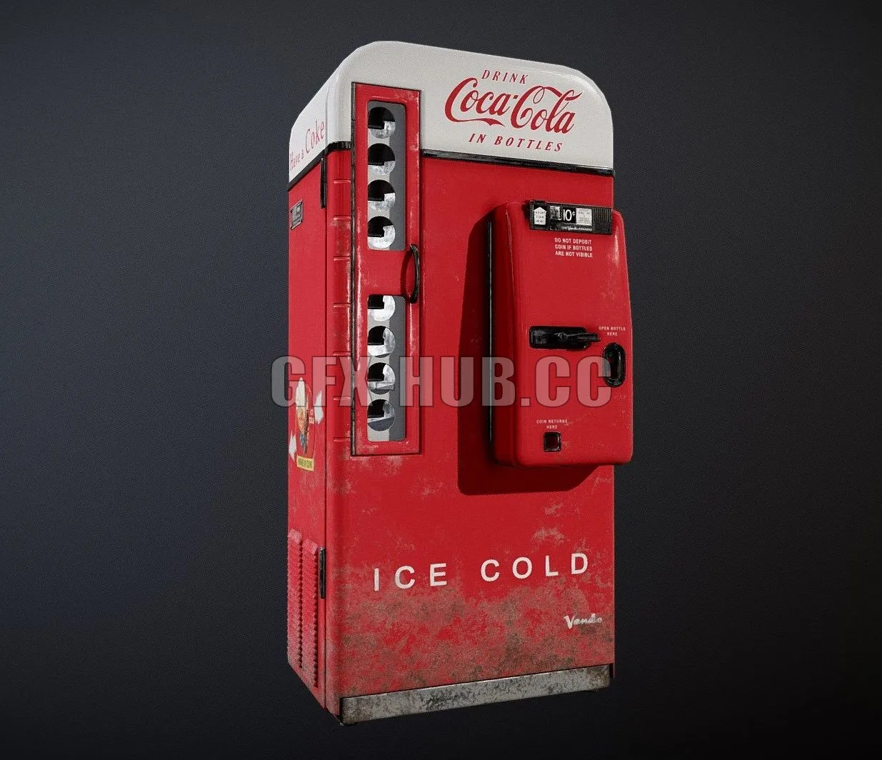 PBR Game 3D Model – Coke Vending Machine