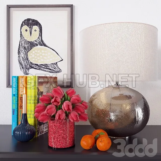 FURNITURE 3D MODELS – Decorative set with mandarins