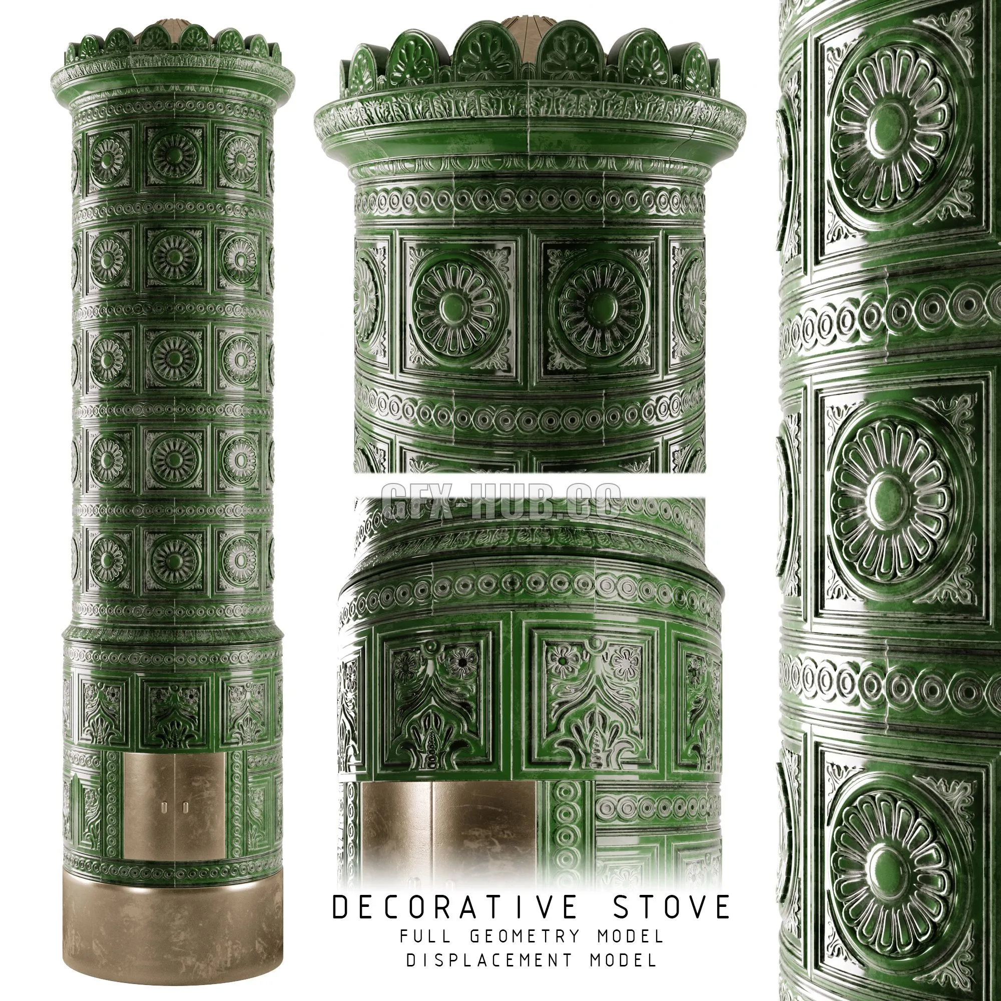 FURNITURE 3D MODELS – Decorative XIX Century Tiled Stove