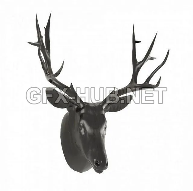 FURNITURE 3D MODELS – Deer Mount Wall Decoration