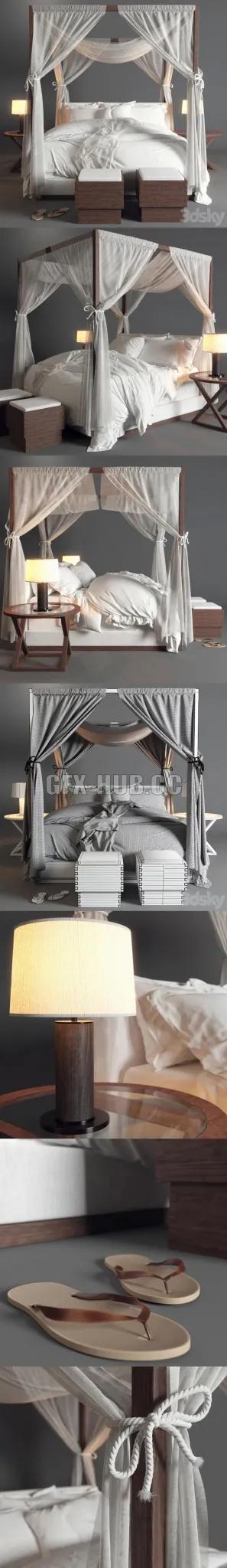 FURNITURE 3D MODELS – Desert Modern Canopy Bed Ralph Lauren