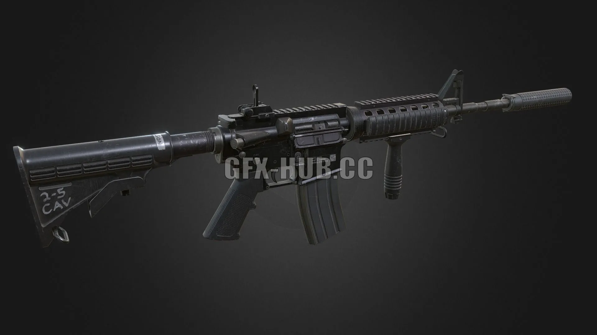 PBR Game 3D Model – Colt M4 Carbine
